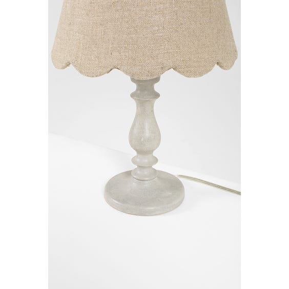 image of Small grey candlestick table lamp