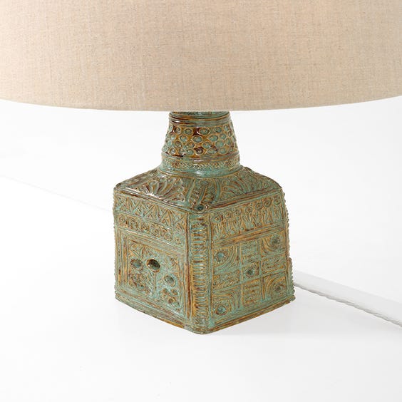 image of Midcentury etched ceramic lamp