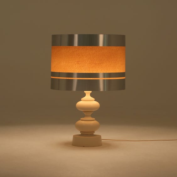 image of Wooden lamp with vinyl lampshade