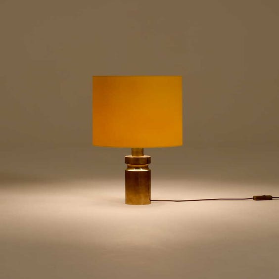 image of Brass column table lamp