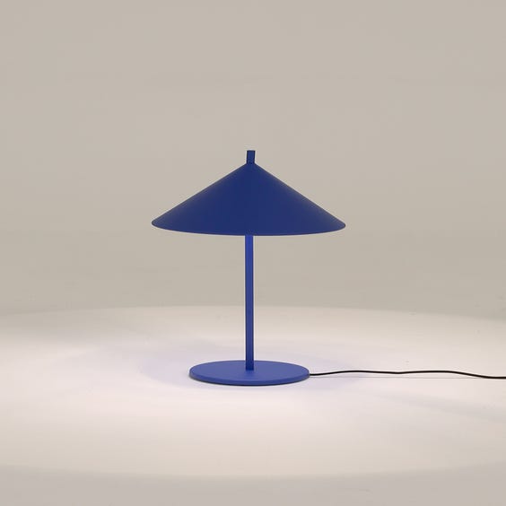 image of Electric blue metal table lamp