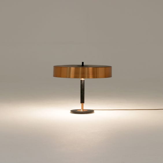 image of Copper and black metal table lamp