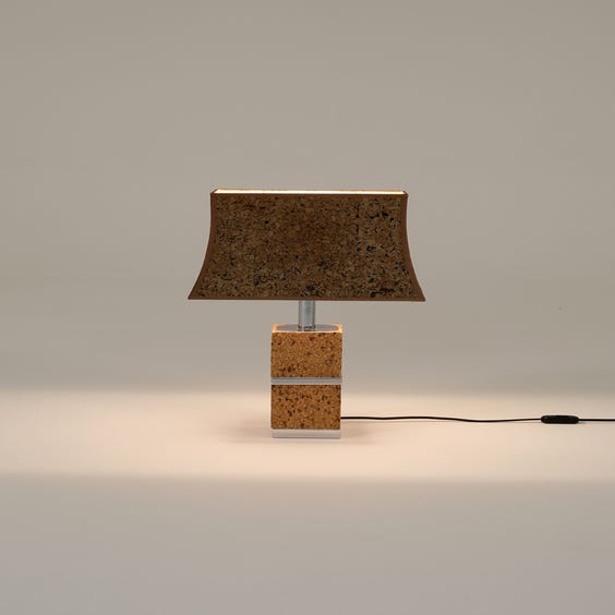 image of Midcentury French cork table lamp