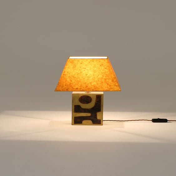 image of Midcentury French teak table lamp