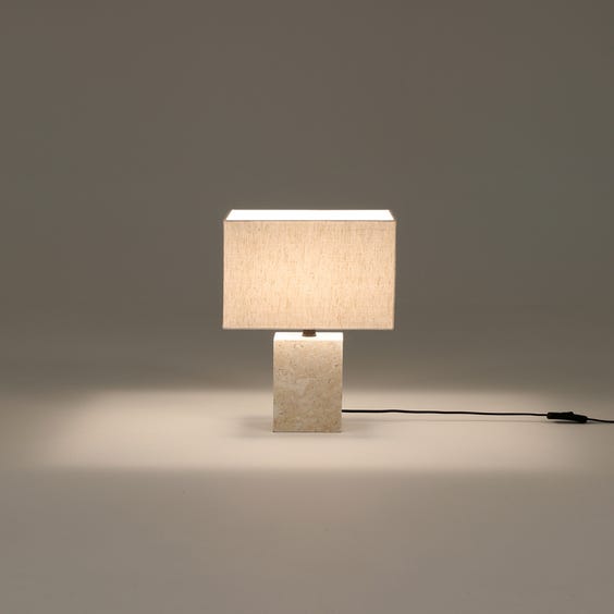 image of Modern travertine table lamp