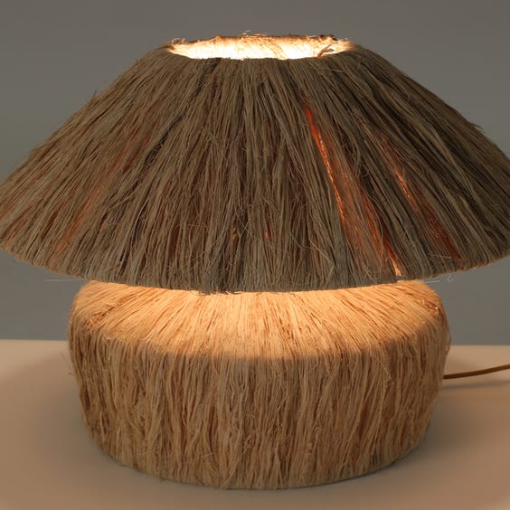 image of Postmodern raffia table lamp