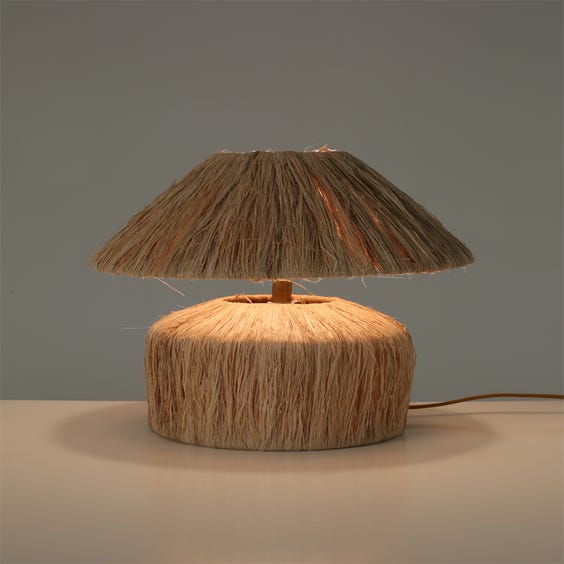 image of Postmodern raffia table lamp