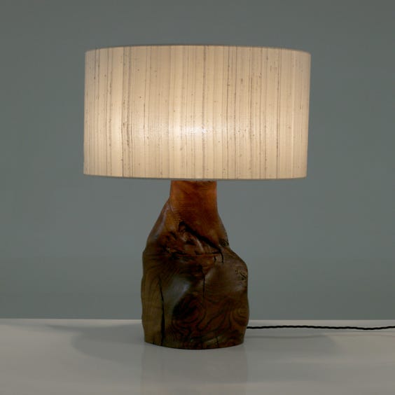 image of French olive wood table lamp