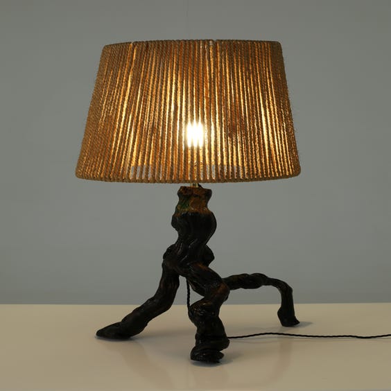 image of French wooden vine root lamp