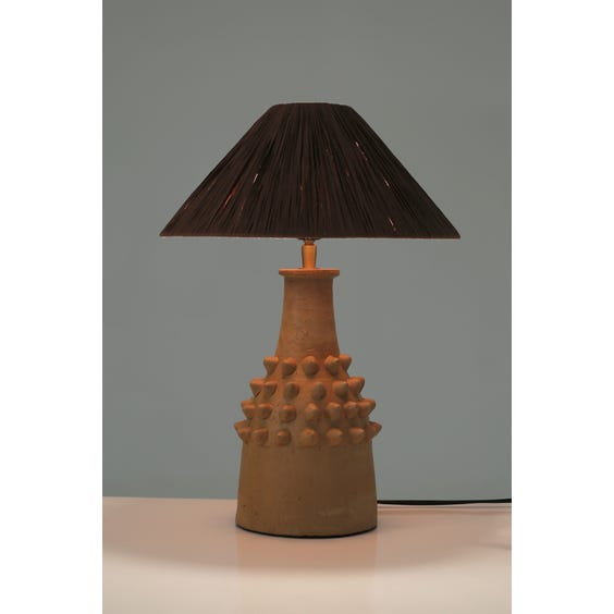image of Primitive terracotta table lamp