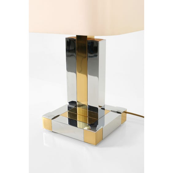 image of 1970's two tone cubic table lamp
