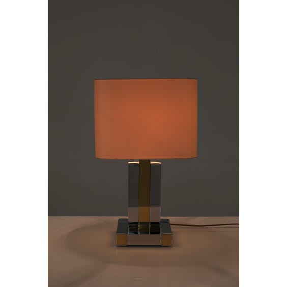 image of 1970's two tone cubic table lamp