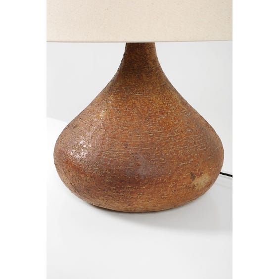 image of French Vallauris bulbous stoneware lamp