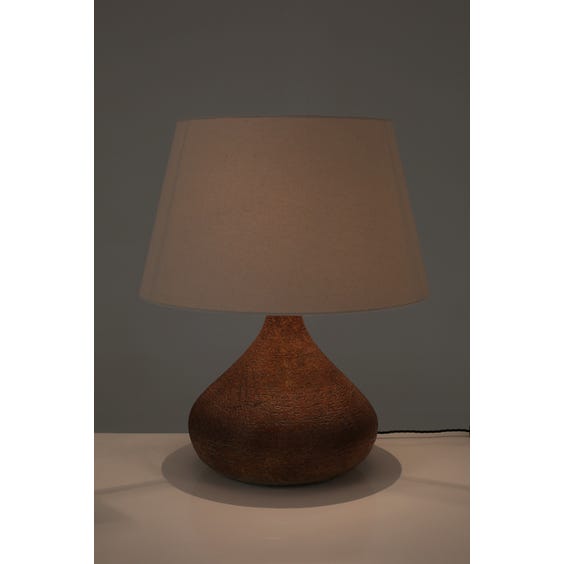 image of French Vallauris bulbous stoneware lamp