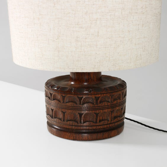 image of Rosewood circular squat table lamp