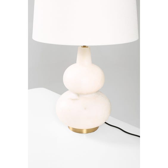 image of Heavy hourglass alabaster table lamp