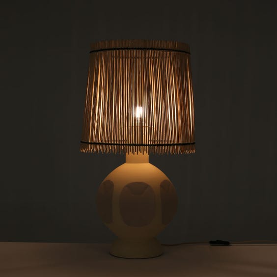 image of Cream egg shaped sandstone table lamp