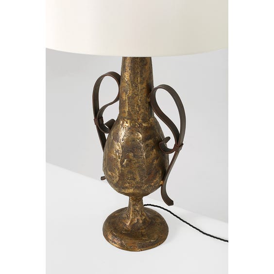 image of Iron and bronze neoclassical table lamp