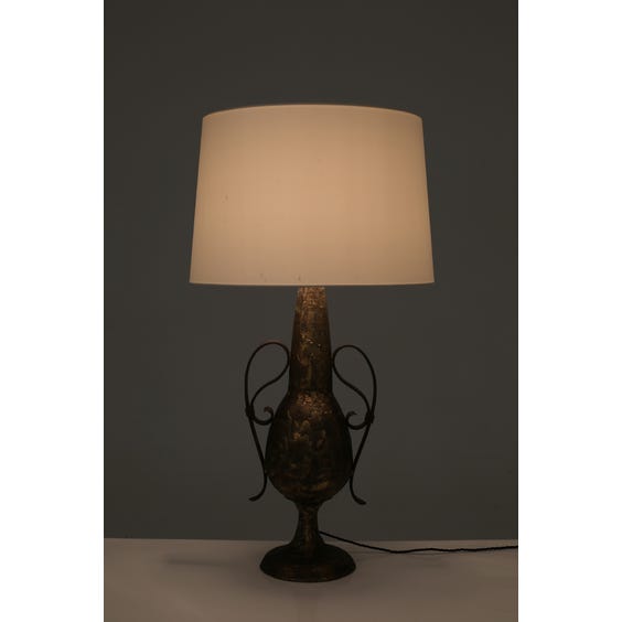 image of Iron and bronze neoclassical table lamp