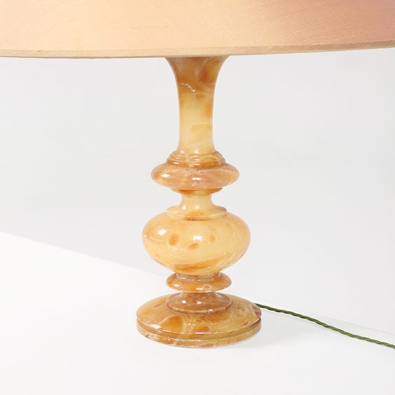 image of French 1930's caramel Alabaster table lamp