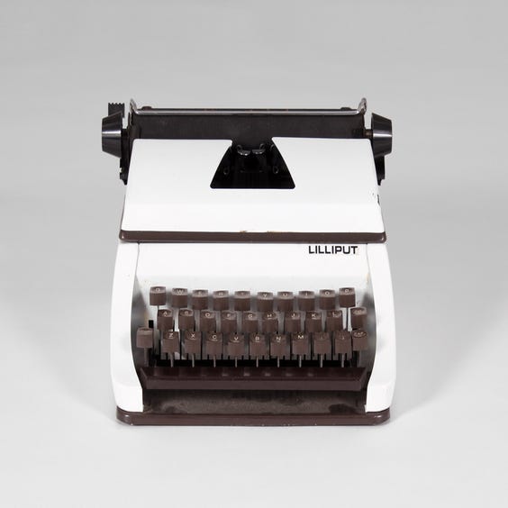 image of Vintage white Lilliput typewriter
