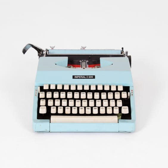 image of Duck egg blue Imperial typewriter