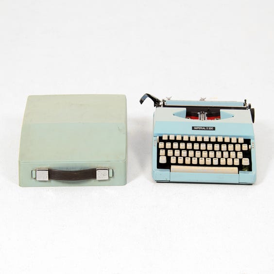 image of Duck egg blue Imperial typewriter