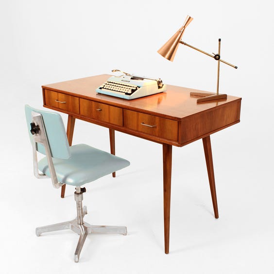 image of 1960s walnut writing desk